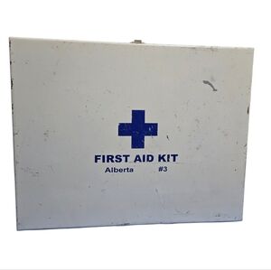 Vintage Alberta #3 Industrial First Aid Kit – Metal Case – 1990s – Fully Stocked